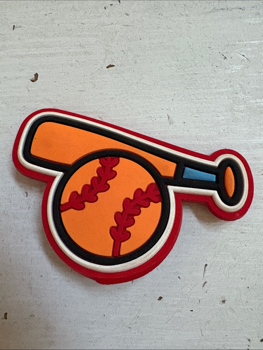 Soft Orange Baseball & Bat bogg bag charm